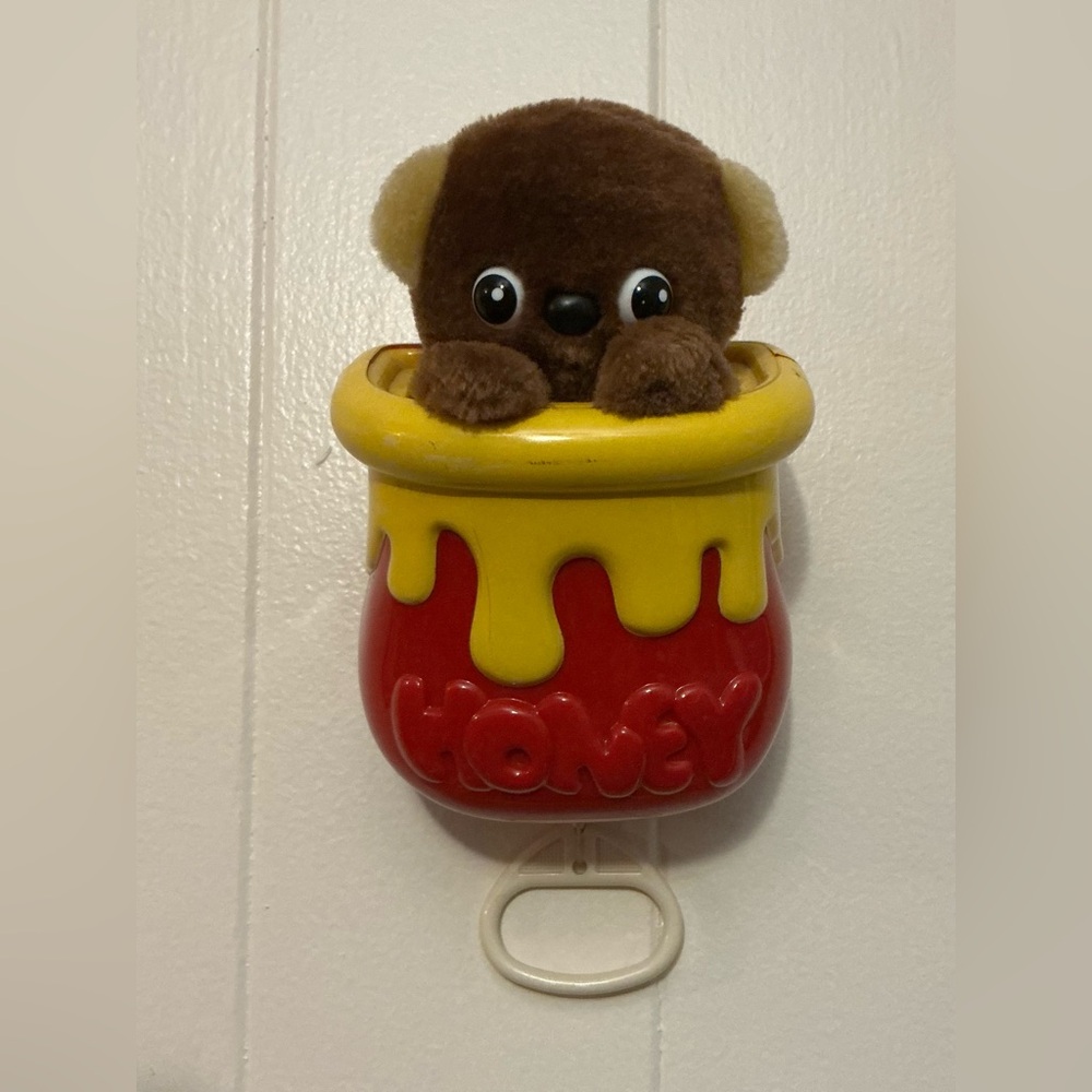 A HTF Rare Vintage Battat 85’ Musical Working Peek-a-Boo Crib Teddy Bear Toy